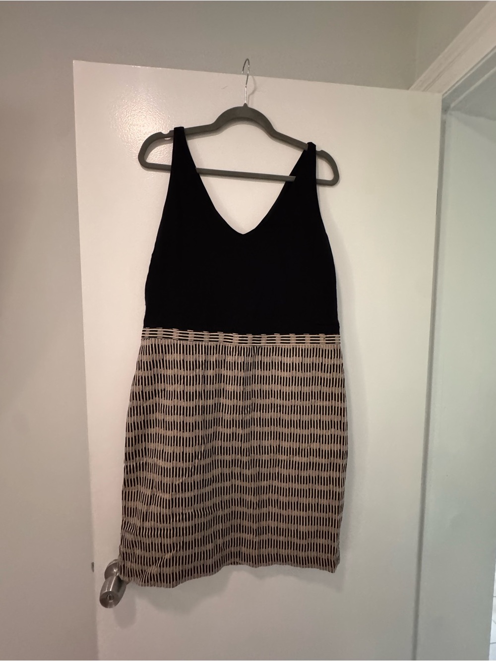 Black Ann Taylor Loft Black Tan Pencil Lined Dress Size 14